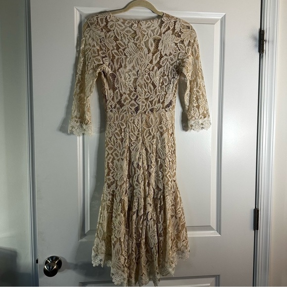 Saints + Secrets Nude Lace High Low Dress Women’s Small NWT Cocktail Bridal - Picture 11 of 15